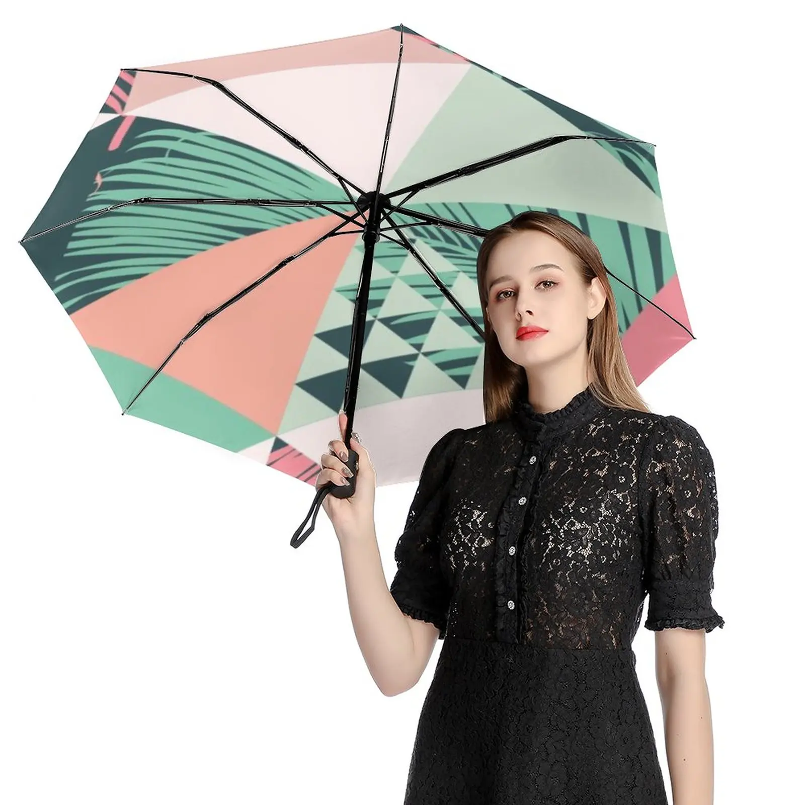 

Automatic Umbrella Rain Sun Rain Anti Uv Windproof Beach Umbrella Girl Parasol Folding Parasol Umbrellas Rain Women Portable12