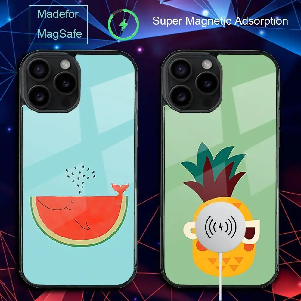 

Funny Summer Fruit Phone Case For iPhone 17,16,15,14,13,12,11,Pro,Max,Plus,Mini,SE4,E Magnetic Magsafe Wireless Charging