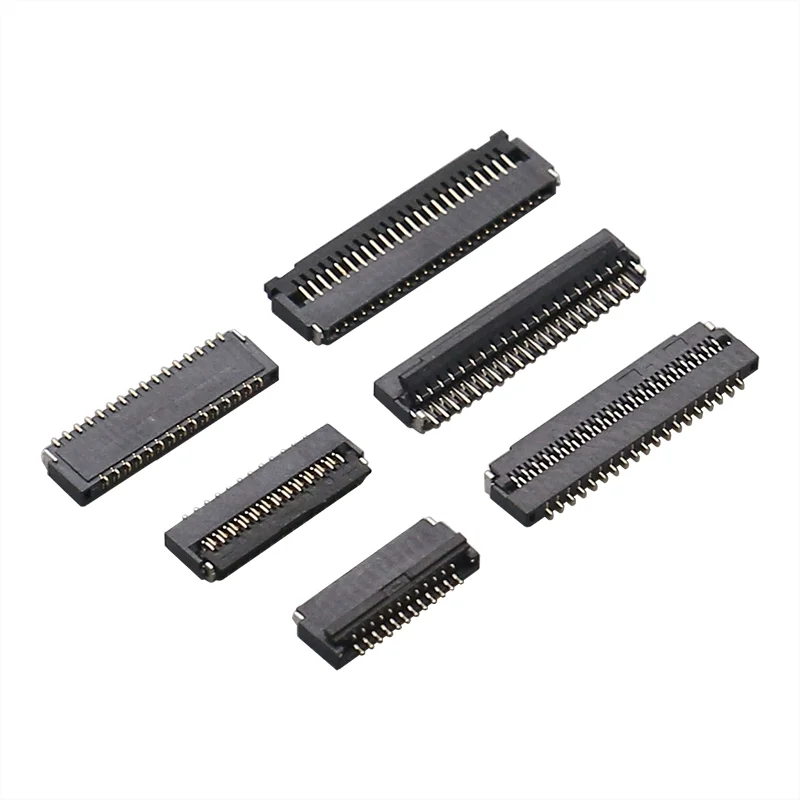Fpc 0.3mm Flexible Cable Connector Socket Clamshell Bottom Contact Type 13/15/17/21/23/25/27/29/31/33/35/39/41/45/51/57/61/71pin