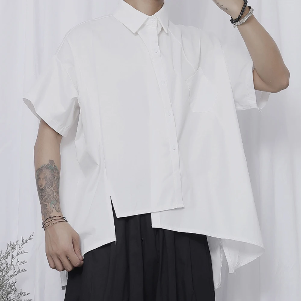 

Мужская летняя рубашка с коротким рукавом XS-5XL, новинка, в американском ретро-стиле, модная, трендовая, повседневная, свободного кроя, нишевая модель