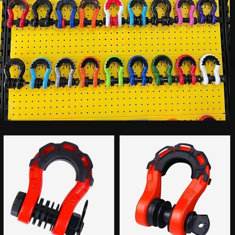 4x4 Heavy Duty Forged Off Road 8 Ton Large Tow Shackle 3/4 Inch U-Shaped Hook Powder Coated Recovery Shackles for Jeep