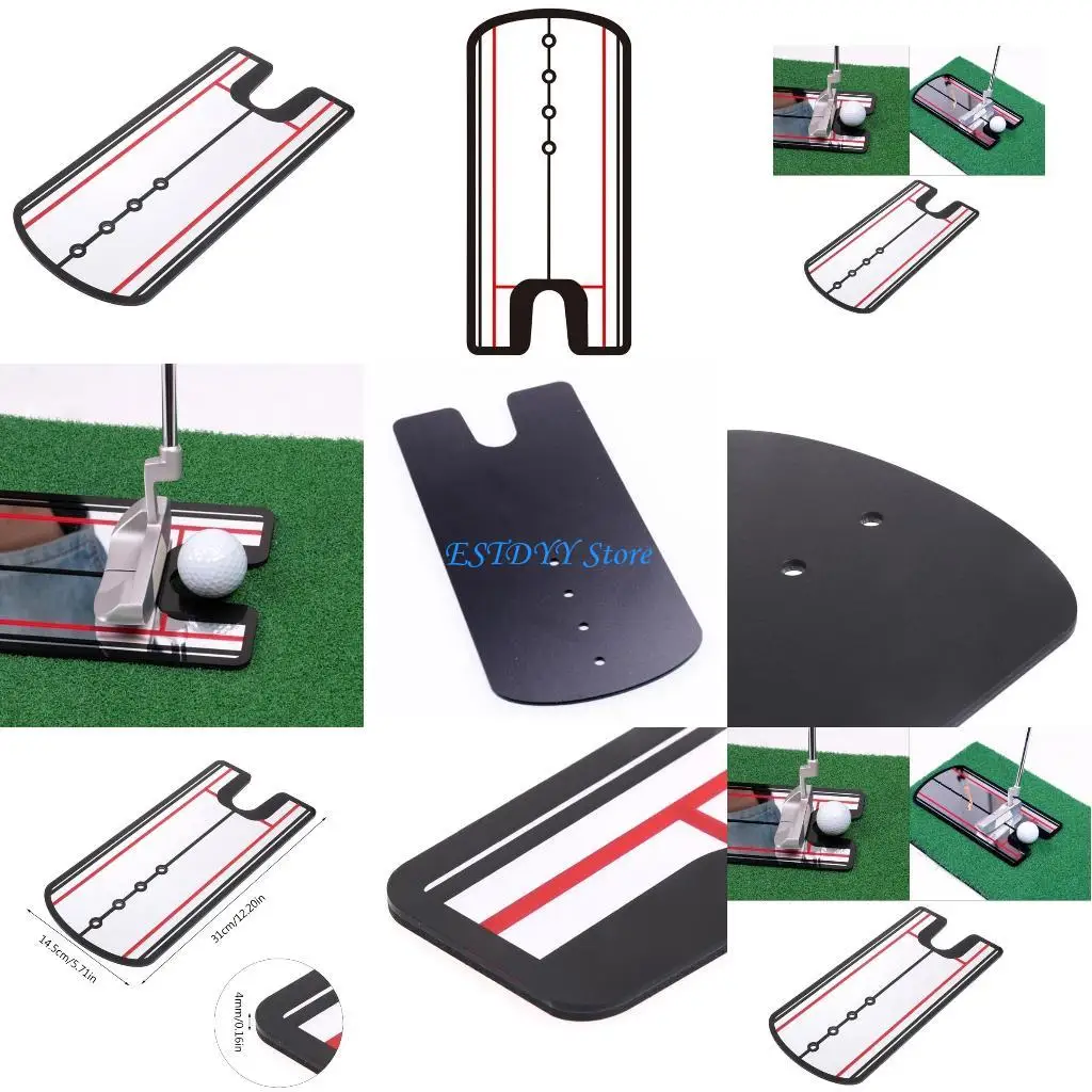 G6DE Golf Putting Alignment Mirror พร้อม Golf Putter Line Golf Putting Mirror สำหรับ Golf Putting Practice 12 "L ×