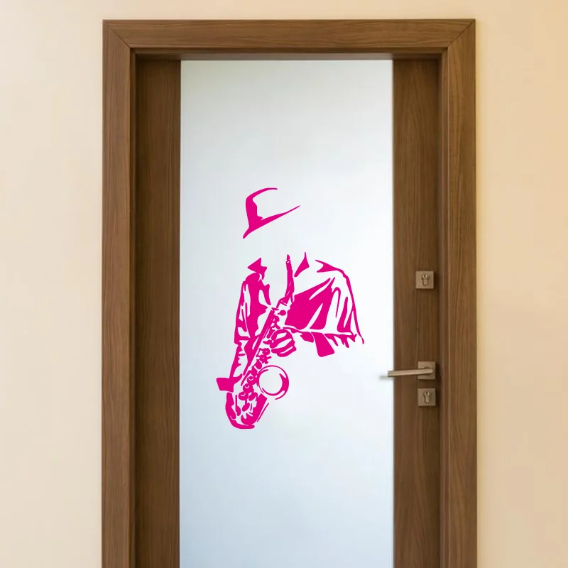 Saxophone Wall Sticker Bedroom Jazz Music Wall Art Decals Home Decorations Removable PVC Musical Murals # 351