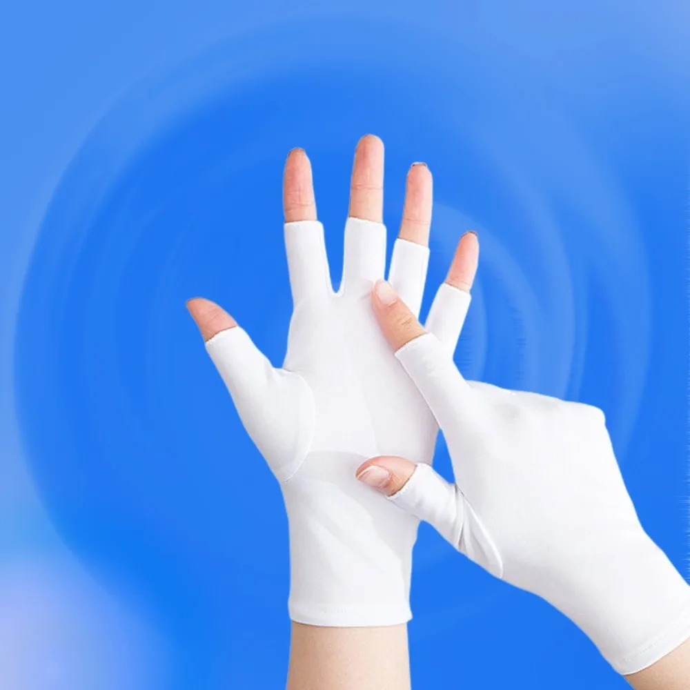 New Half Finger Sunscreen Gloves Anti-UV Highly Elastic Riding Driving Gloves Breathable Ice Silk Gloves Gift