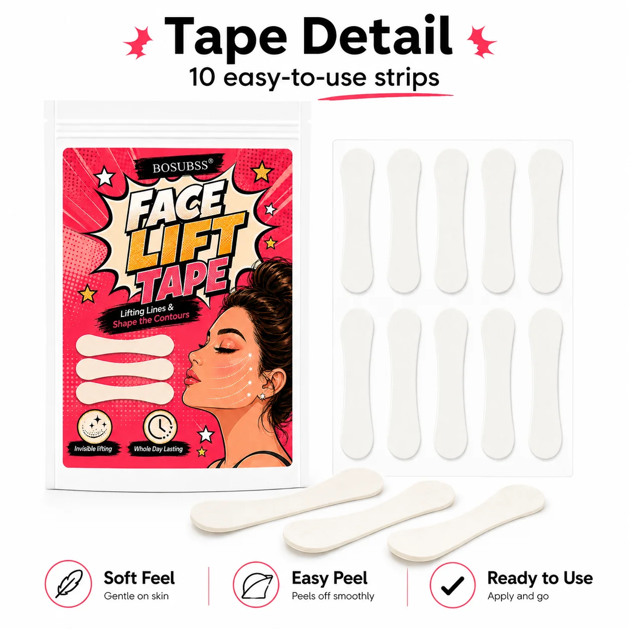 40 tiras de fita adesiva para - Photo Beauty Makeup avaliação e preço