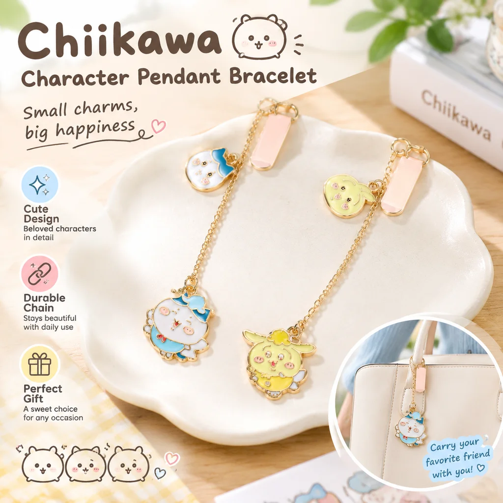 Creative Cartoon Chiikawa Cute Metal Pendant Charm Bookmark Page Clip for Students Journal Scrapbook Decoration New Arrival