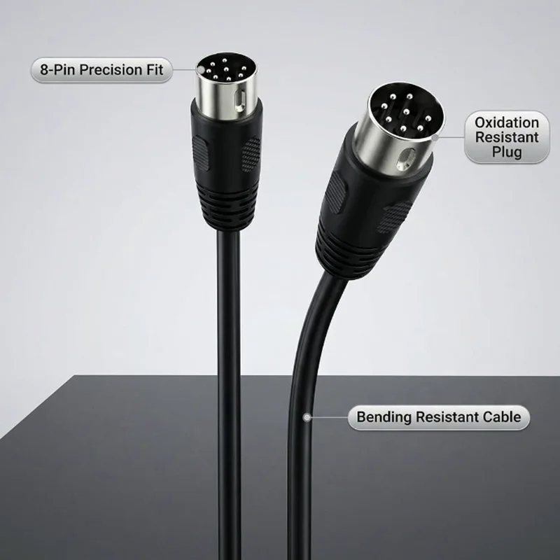Audio and Video Signal Transmission or Connection Midi DIN 8pin male to female Extention Cable  Used for Power Supply,