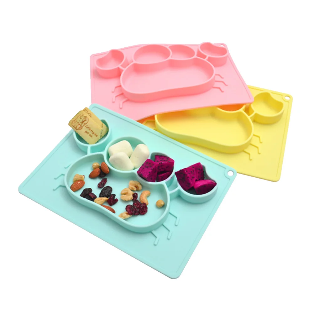 

Силиконовый детский коврик для стола, цельный коврик для столовых приборов, присоска, обеденная тарелка, блюдо для еды, посуда для малышей, детский зеленый, аккуратный, организованный