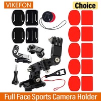 Motorcycle Helmet Mount Kit for Insta360 X4 X3 Gopro 12 11 10 9 Dji Osmo Action Camera - Secure Full Face Sports Camera Holder