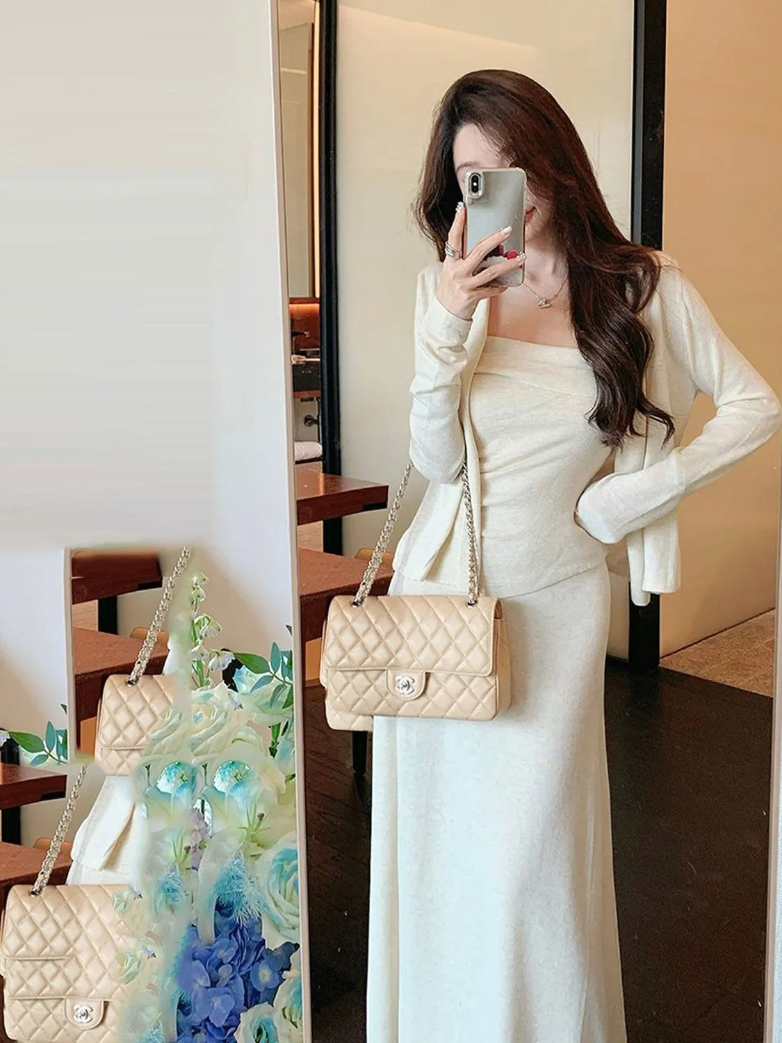 

Purple Knitted Long Sve Dr with Belt High Waist Spring 2026 Faion Set of Tee Women's Commute Sle Warmth Balanced