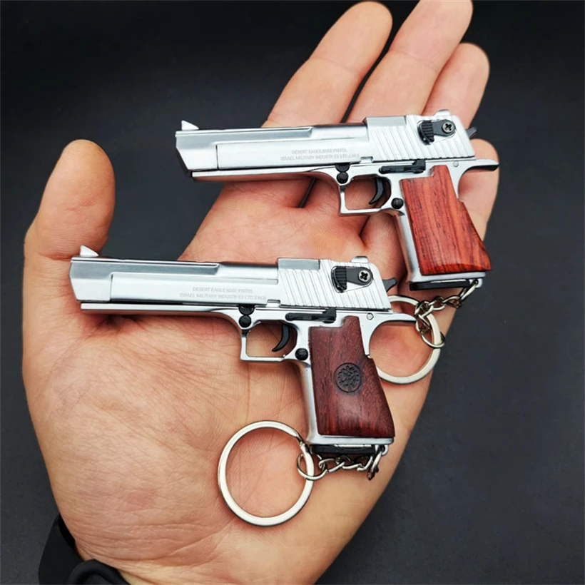 1:3 Metal Desert Eagle Premium Detachable Pistol Metal Pubg Toy Gun Model Collection Decorations Wooden Gift Alloy Keychain