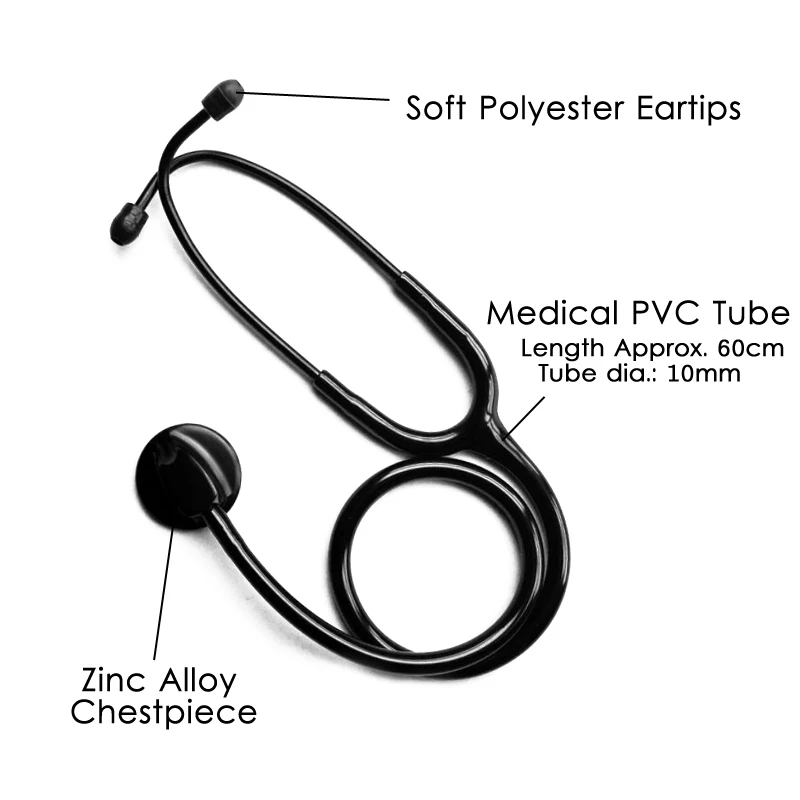 Stetoscopio professionale classico nero per cardiologia cardiaca medico stetoscopio carino per strumento per dispositivi medici per studenti infermieri