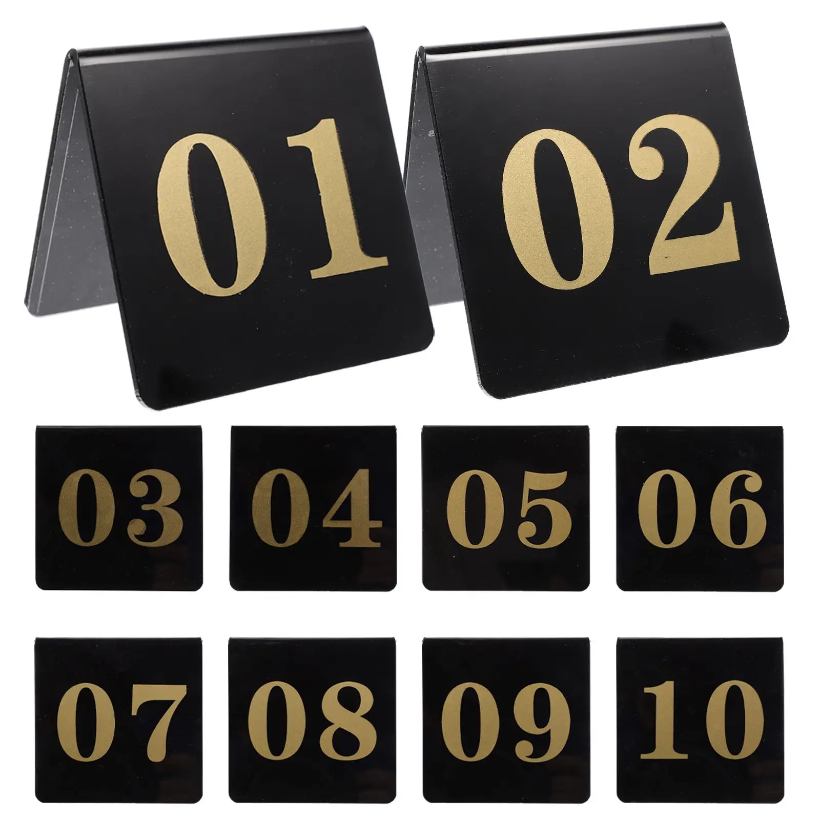 

10 Pcs Acrylic Table Numbers Seating Cards Restaurant Banquet Party Supplies Double Sided Printing Place Card Holders Festive