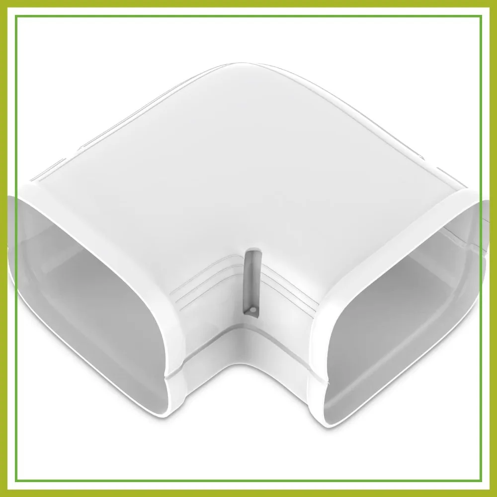 

3" Flat Elbow Line Cover Set Parts PVC Accessory for Ductless Mini Split, Central AC and Heat Pumps