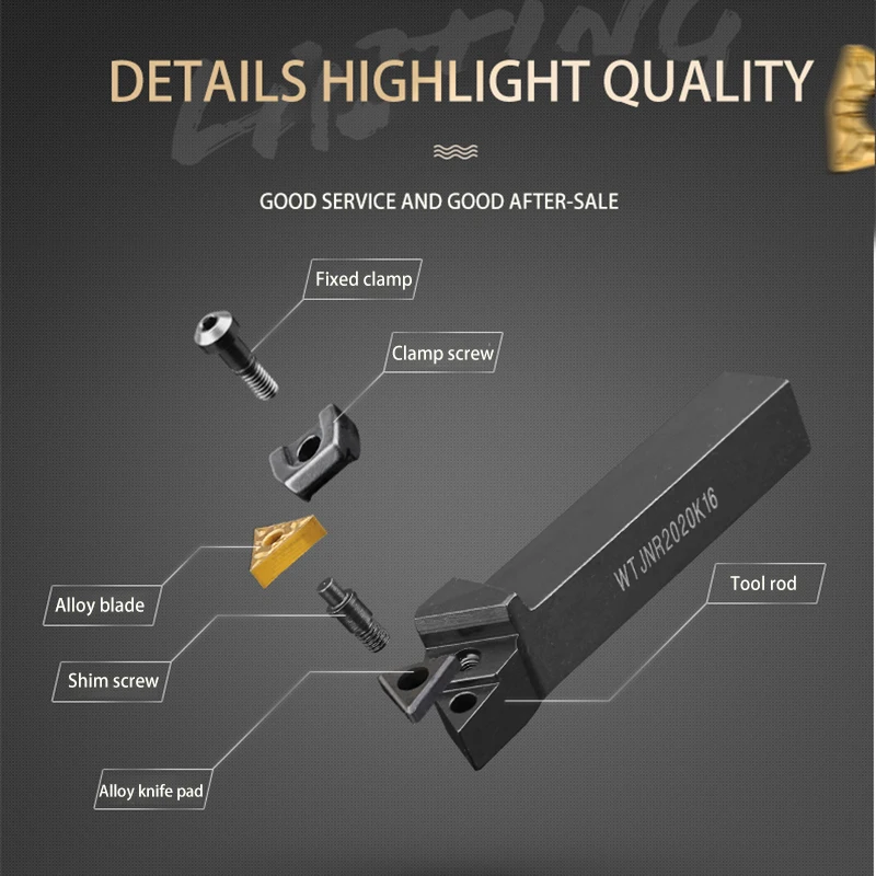 KaKarot External Turning Tool Holder WTJNR1616H16 WTJNR2020K16 WTJNR2525M16 TNMG1604 Carbide Inserts Lathe Cutting Tools Bar