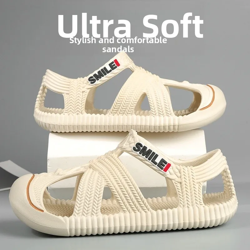 Roman Sandals Men's Summer Outdoor Wear Driving Anti-slip Soft Bottom Slip-On Beach Shoes Handmade Woven Grass Shoes