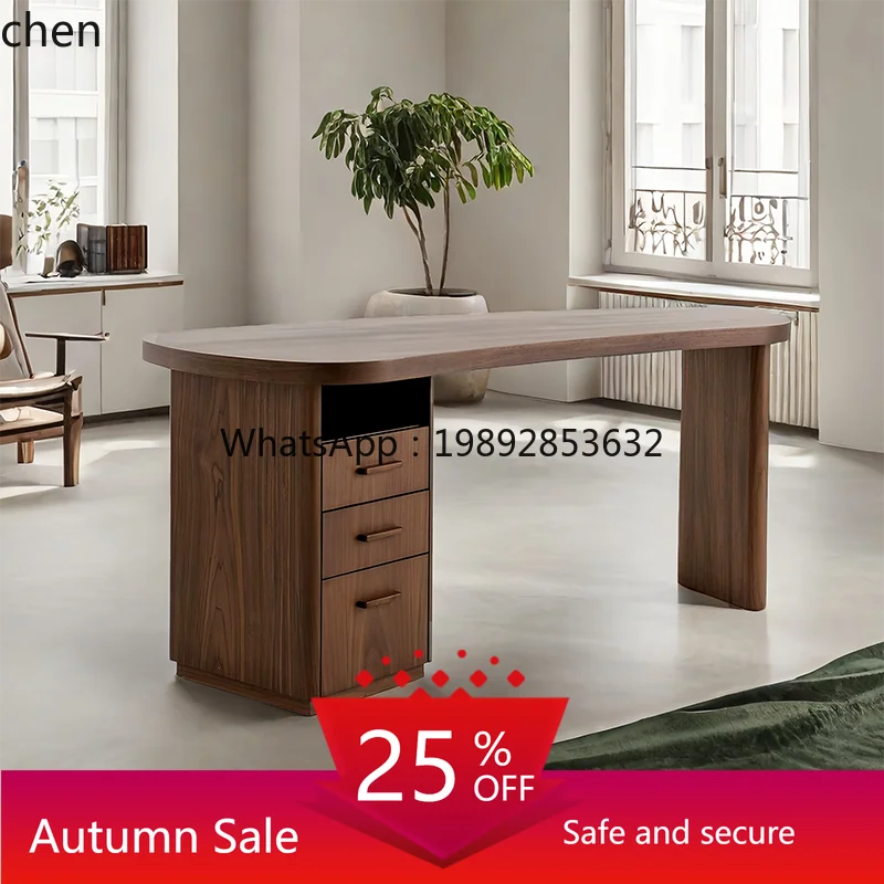 

medieval all-solid wood desk wabi sandy wind log special-shaped workbench retro small apartment computer desk
