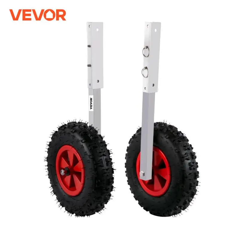 VEVOR 2Pcs Inflatable Boat Launching Wheel 272 KG Weight Load Capacity Aluminum Frame 32CM Diameter Rubber Tire Ship Moving Tool