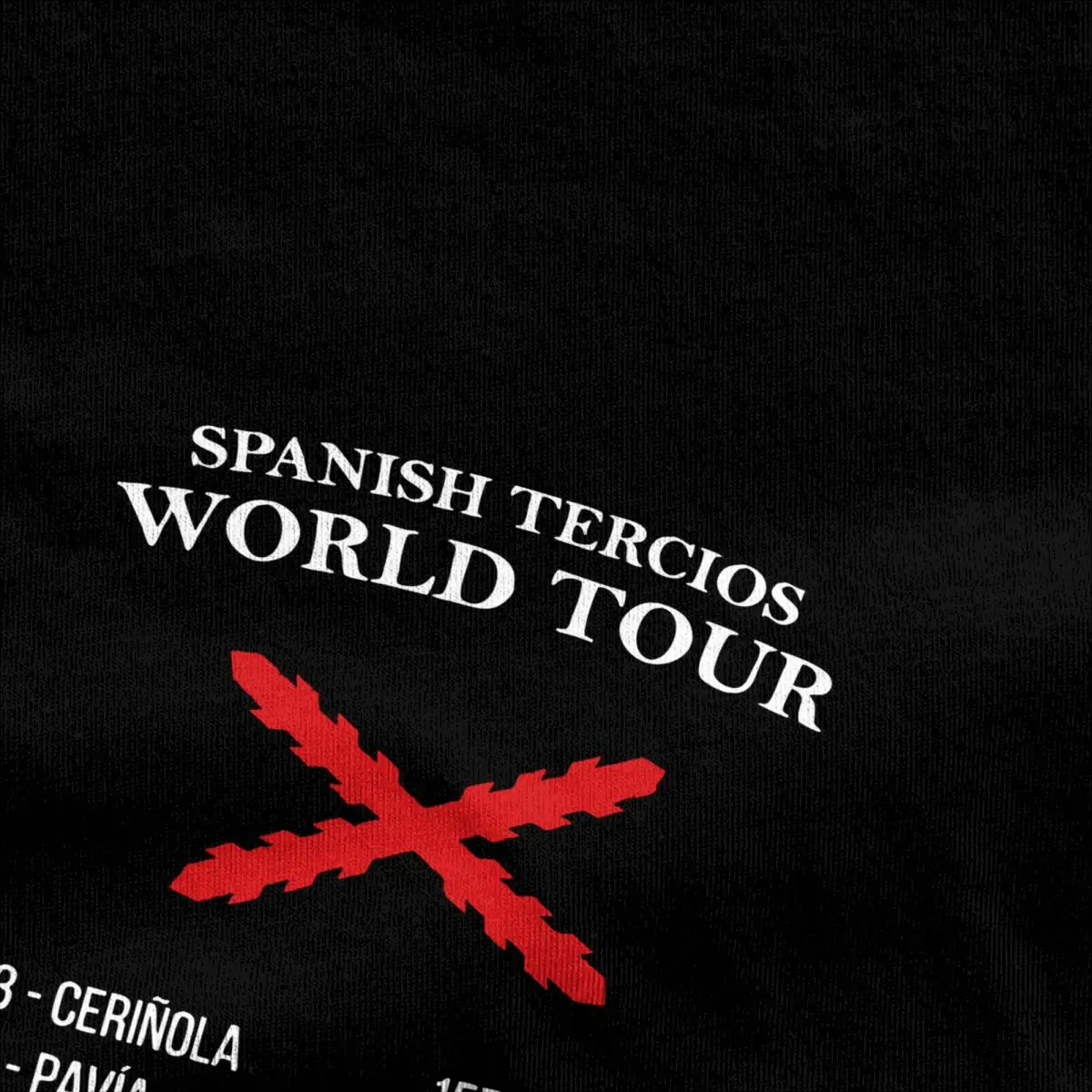 Men\'s T-Shirts Spanish Tercios World Tour Vintage Cotton Tees Short Sleeve Burgundy Cross T Shirt Crewneck Clothes Gift Idea