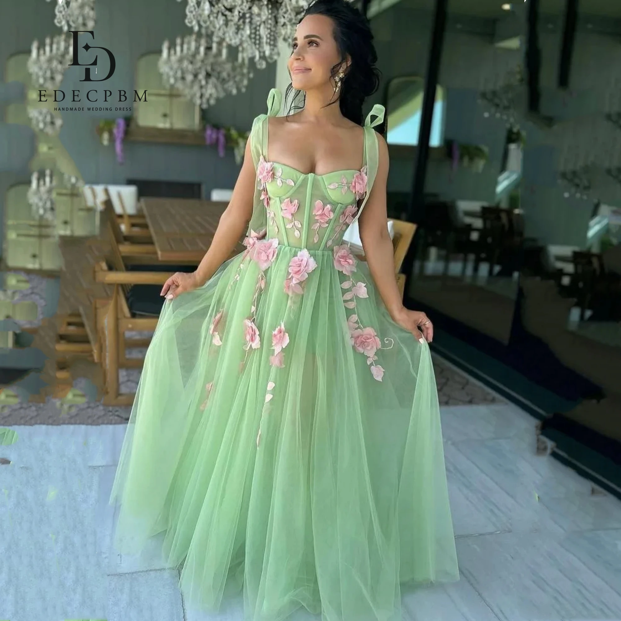 فستان حفلات مخصص EDECPBM بعمر 15 عامًا فستان Quinceanera جديد في الفساتين للمناسبات الخاصة فستان سهرة مزين بالزهور