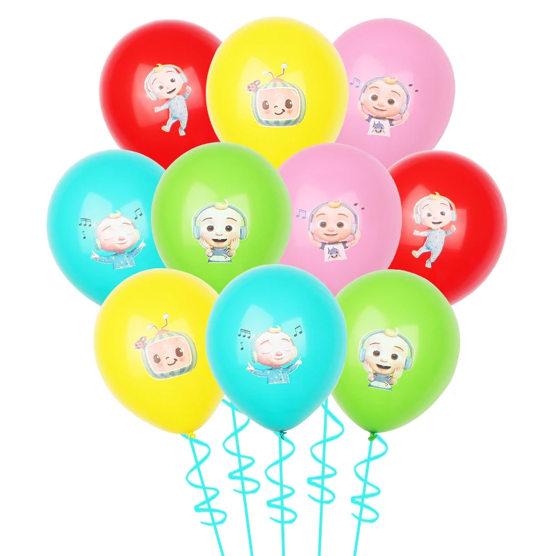 Cocoomelonies de dibujos animados para bebé, decoración para fiesta de cumpleaños con tema JJ, suministros para eventos para chico, globo de látex de 12 pulgadas, regalo para chico, suministros para Baby Shower