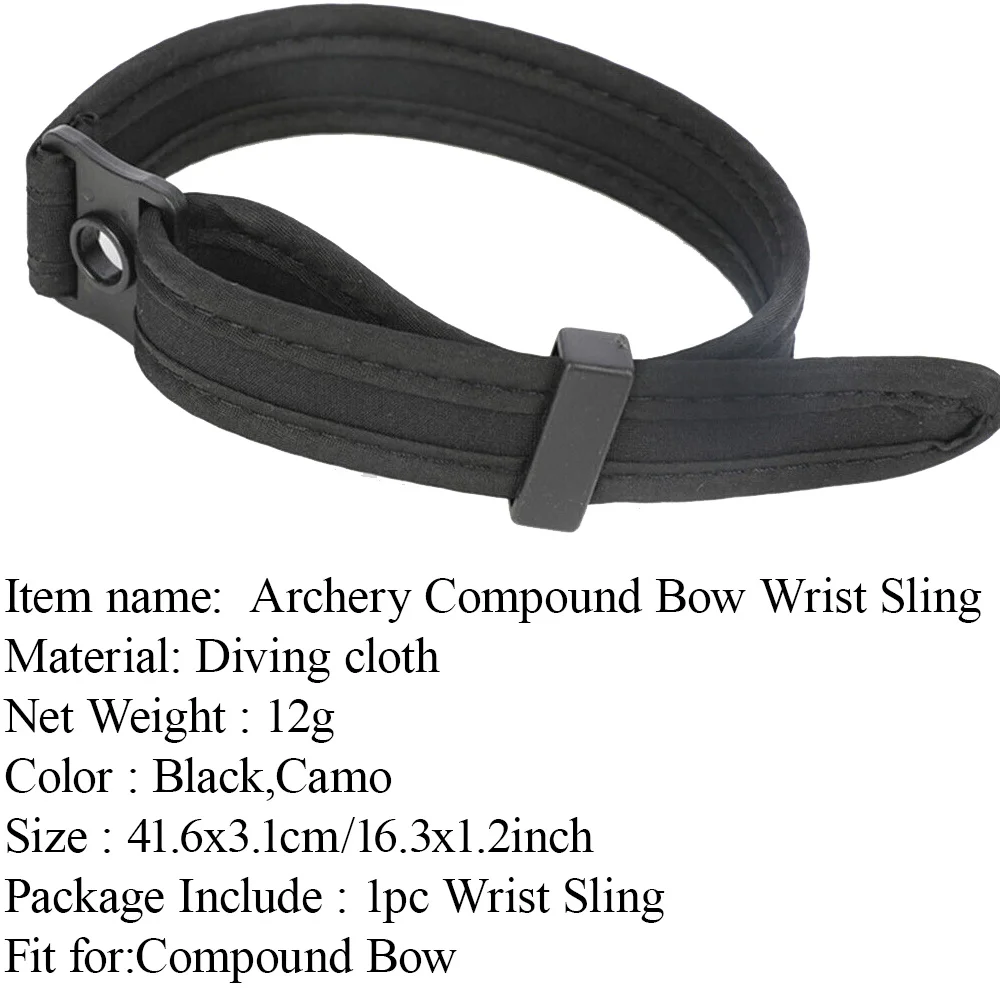 Bow Wrist Sling Archery Adjustable Strap for Left Right Hand Comfortable Grip Hunting Target Shooting Accessories for Beginner