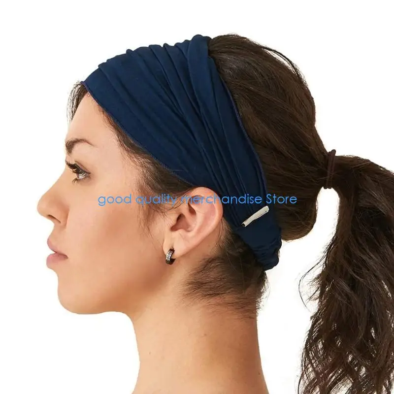 

Y5JD Wide Headband Hair Styling Available in Multiple Colors for Different Outfits Stylish Wide Hairband Sweatband