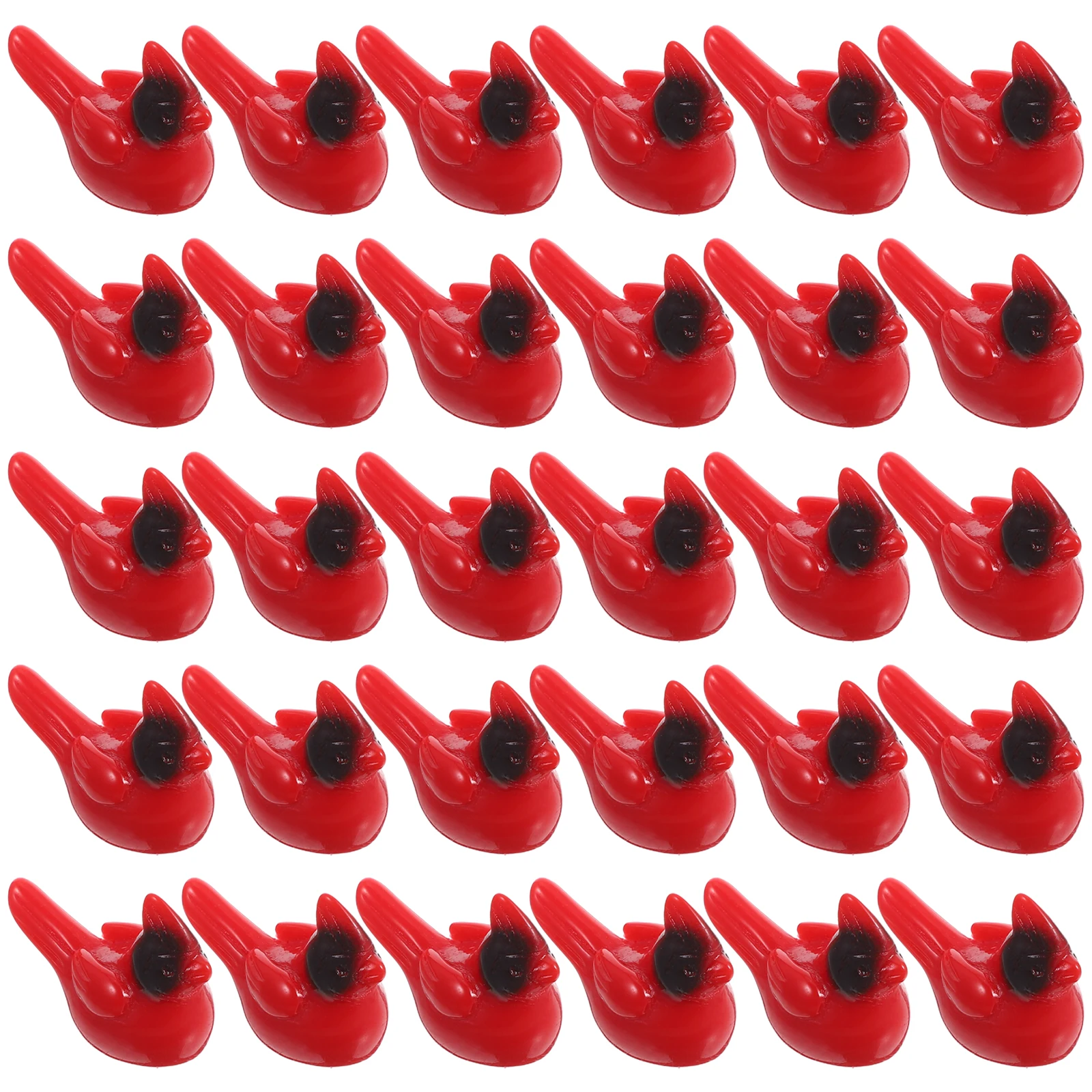 

50 Pcs Moss Micro Landscape Ornaments Bird Shape Mini Resin Red Cardinal s Animal Decor Plastic