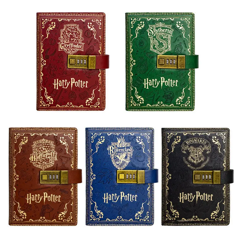 Harry Anime Potter Retro Password Book with Lock Diary Notebook A5 Diary for Men and Women Cartoon Diary Stationery - view 5