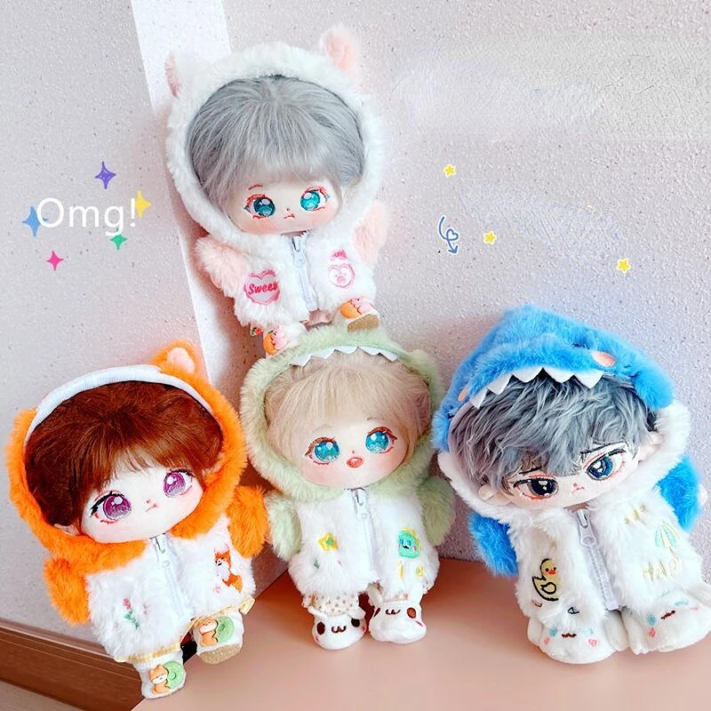 

20cm Idol Doll Plush warm coat Cotton Doll Baby Clothes for Normal & Fat Body Naked Baby Plush Toys Fans Collection Gifts