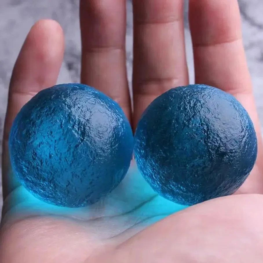 Blue Moldavite ball Meteorite from Czech Republic Raw Stone Witchcraft Crystal Energy, Colorful Feng Shui Sphere