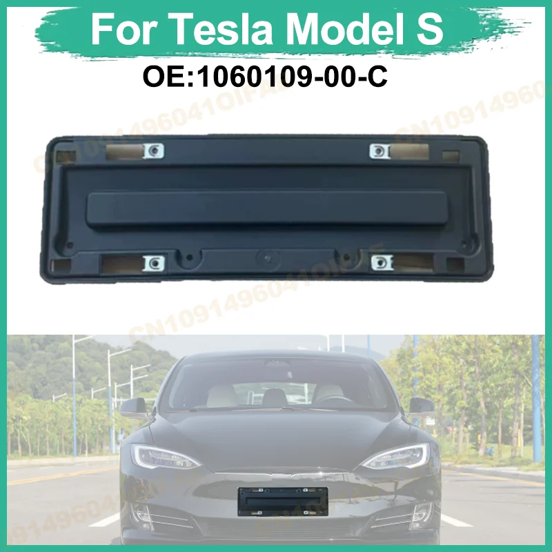 Front License Plate Mounting Plate For Tesla Model S 1060109-00-C 1060109 2016-2021 Car Front License Plate Bracket New 1pcs