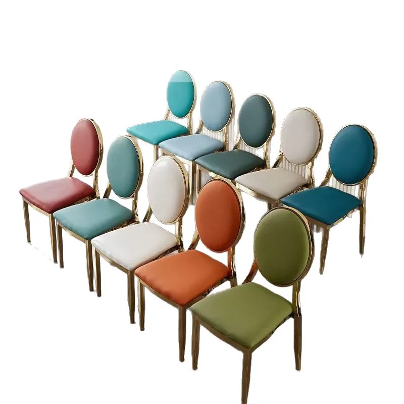Hotel Chair Silver Dining Table Chair Banquet High-end Restaurant Sun Chair Hotel VIP Restaurant Box Electroplating