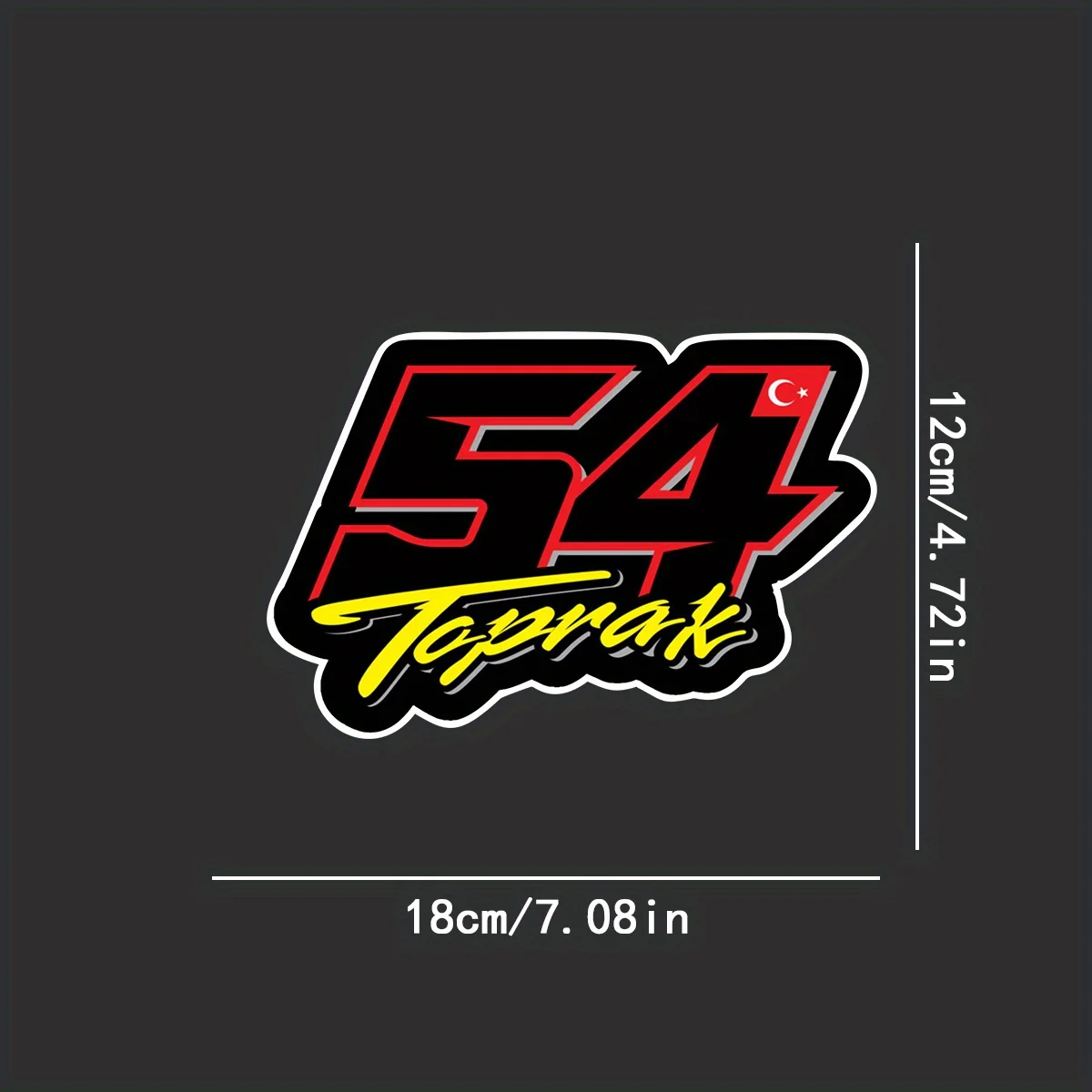 Racing Number 54 With National Flag Vinyl Stickers Waterproof Decals For Off-Road Car Truck Laptop Phone Decor