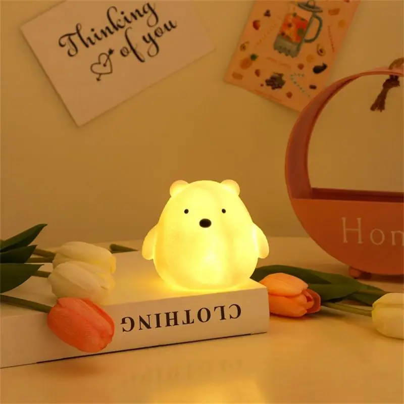 Cartoon LED Night Light Cute Bear Duck Rabbit Pig Chicken Lamp Eye Protection Children Sleeping Lights Home Bedroom Decor Lamp