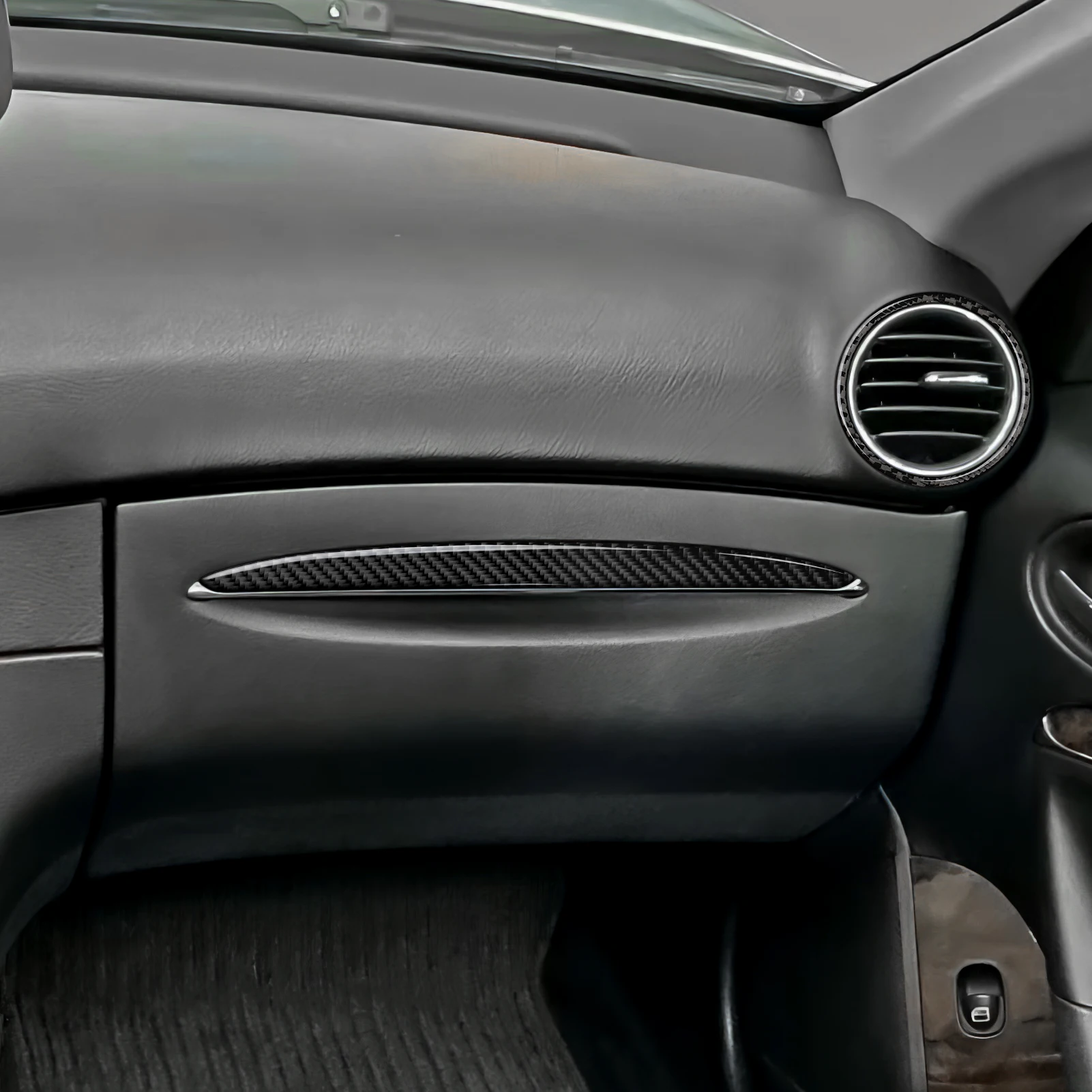 Kohlefaser-Innenaufkleber. Auto-Mittelkonsole Schalthebel-Verkleidung Für Mercedes Benz CLK A209 C209 (2002-2010) Zubehör. – Detail 16