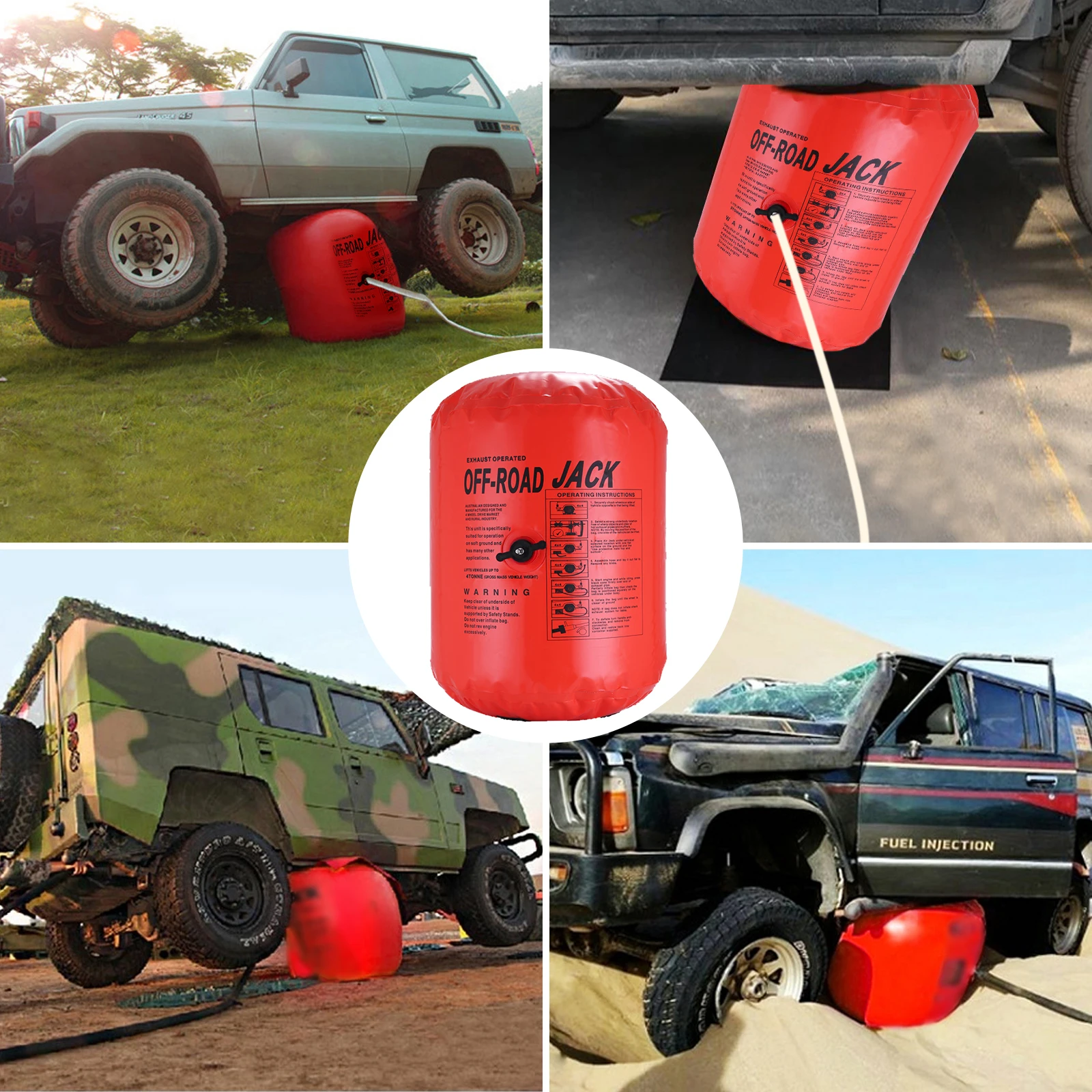 VEVOR 4Ton سيارة نفخ رافعة هوائية لشاحنة SUV جيب عجلة دعم جاك السيارات الطوارئ على الطرق الوعرة العادم رافعة هوائية رفع إصلاح