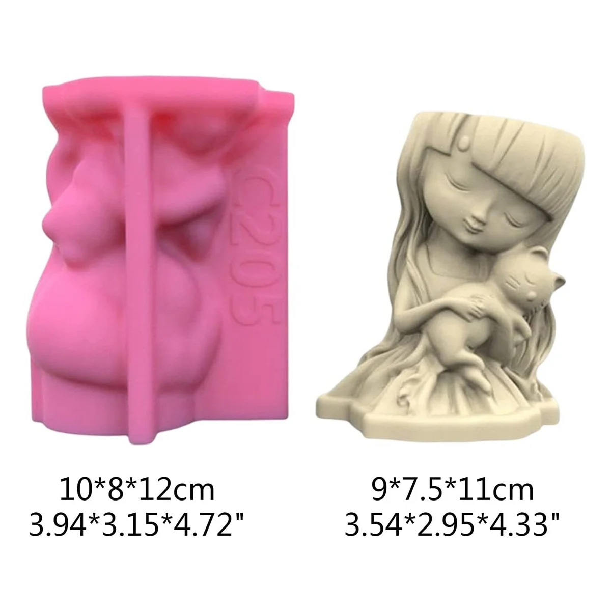 Girl Hugs Silicone Flower Pot Molds,Succulent Planter Vase Concrete Molds Pen Holder Mold