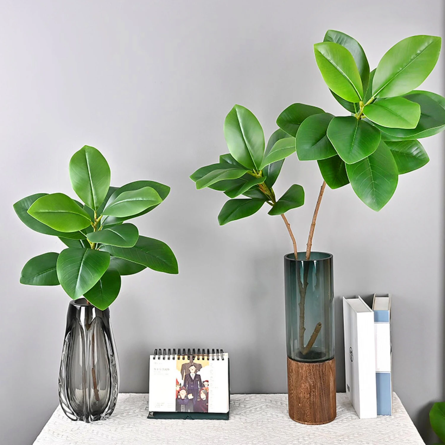 77–135 cm (53,1 Zoll) künstliche Geigenblätter, Ficus-Feigenpflanze für den Außenbereich, Hof, Garten, Balkon, Innenbereich, Heim- und Bürodekoration – Detail 13