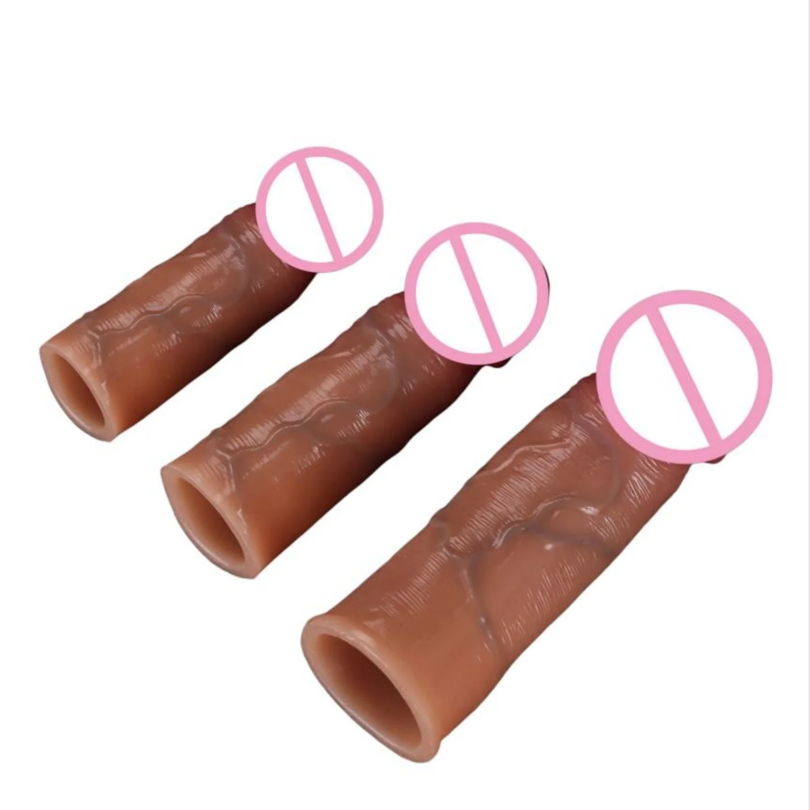 Reusable Silicone Condom Enlargement Penis Sleeve Extender Enhancer Penis Cocks Cover BDSM 18+ Adult Sex Toys For Men cock rings view 6