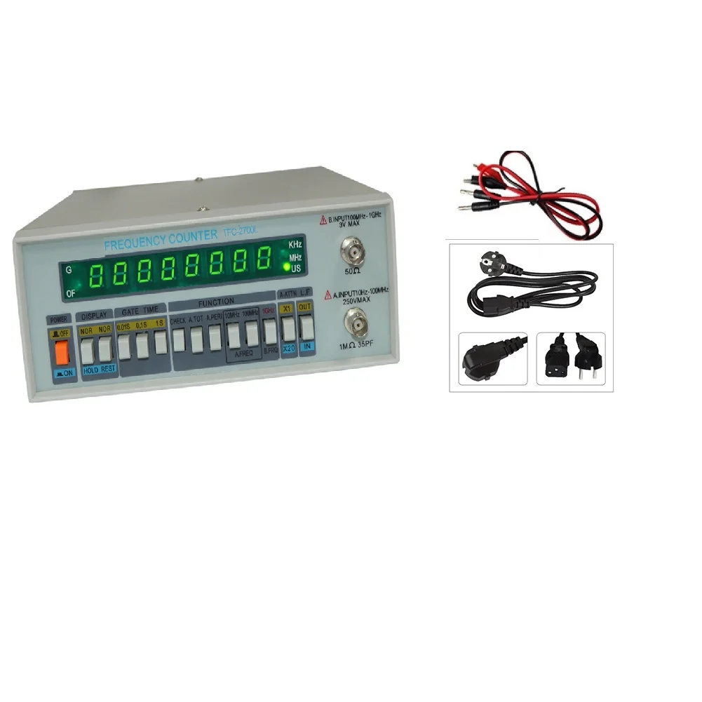 TFC2700L For Frequency Counter Meter 10Hz-2.7GHz With 8-Digit LED Display Dual Channel High Lab Instrument Tool