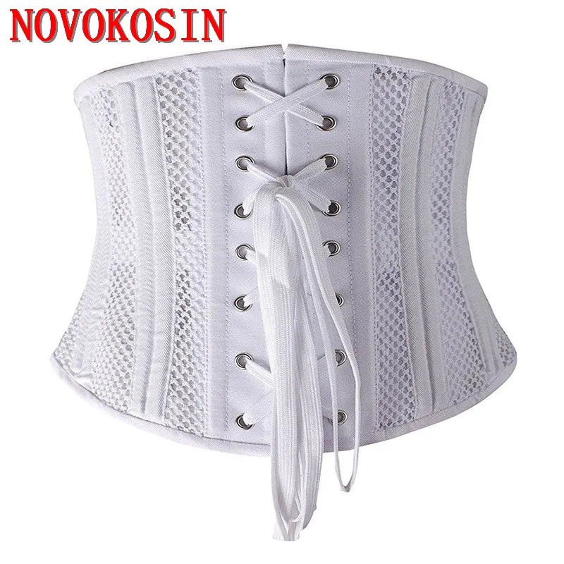 

2 Style XS-3XL Dropship Women Firm Double Steel Bone Waist Clip Postpartum Abdominal Band Short Long Fish Net Bandage Corset