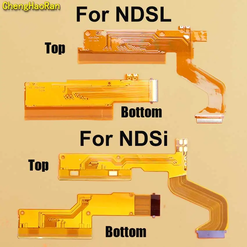 ChengHaoRan Top Bottom LCD Display Screen Flex Cable For DS Lite NDSL NDSi Game Console Upper Lower LCD Ribbon Cable Parts