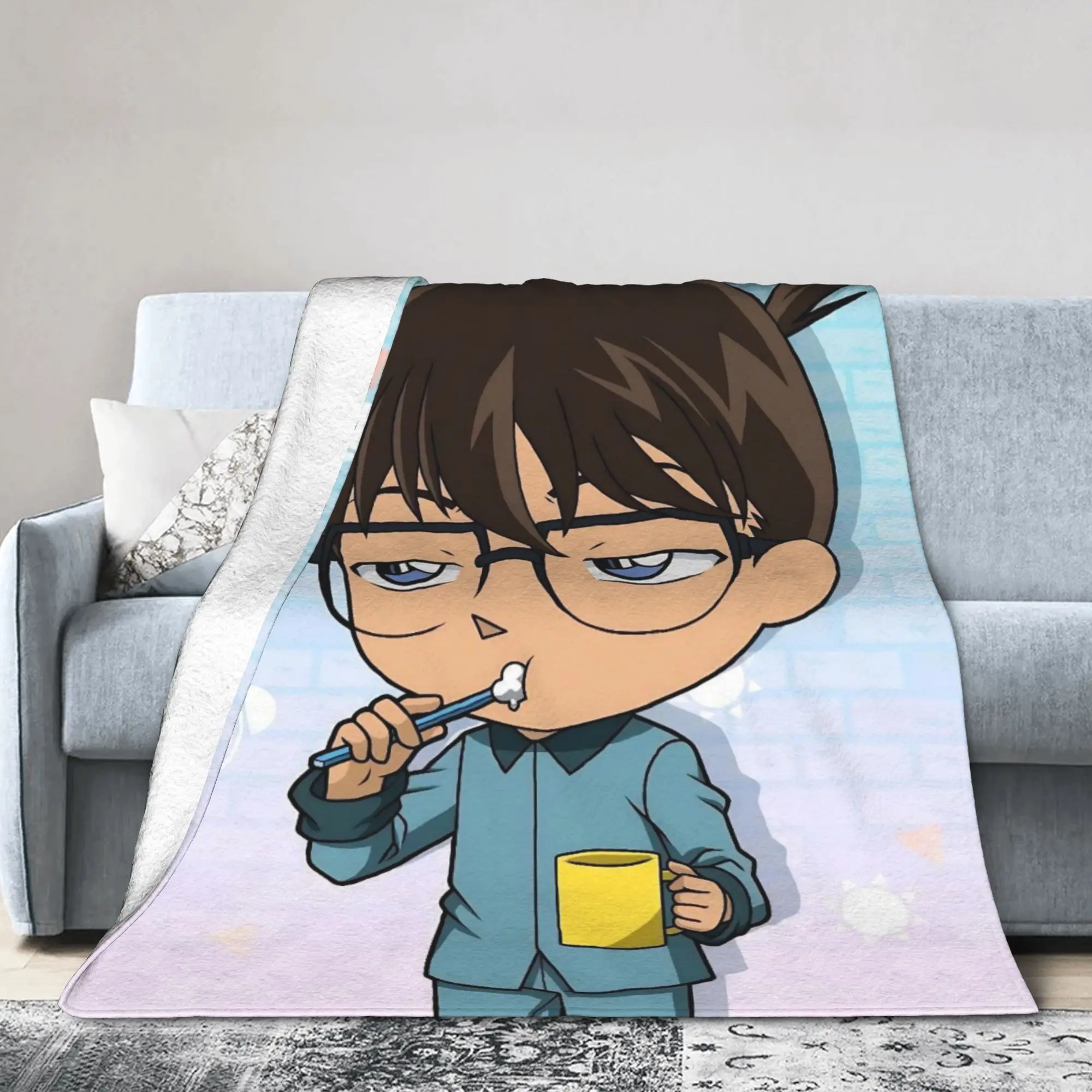 Detective Conan Blankets Fleece Spring/Autumn  Breathable Warm Throw Blankets for Bed Office Bedding Throws