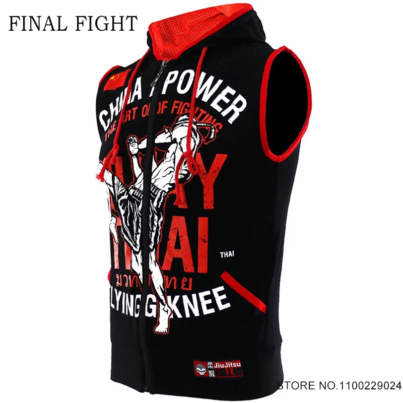 Muay Thai Shirt Men Women Tiger Boxing Training Hoodie Sparring Martial Arts MMA T-Shirt Sleeveless Gym Sports Workout Rashguard