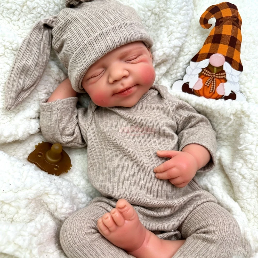 50cm Soothing Emotional Open Mouth Silicone Reborn Doll Skin-Like Touch Weighted Comfort Companion Doll For Emotional Support