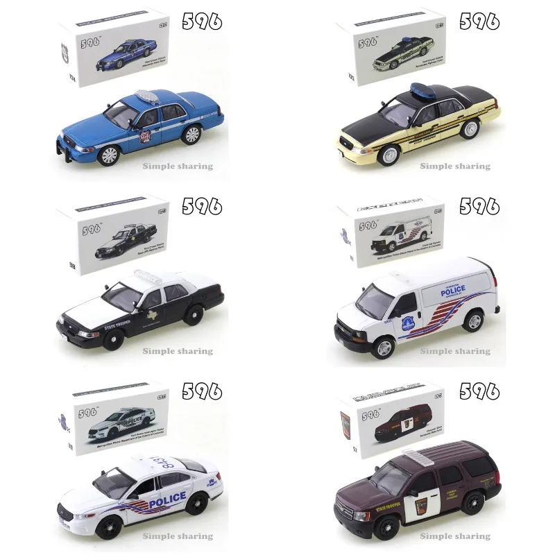Modèle de voiture en alliage 596 1/64, Ford Chevrolet Tahoe, véhicule spécial, patrouille fédérale, patrouille d'état, voiture de police, 148 NYPD
