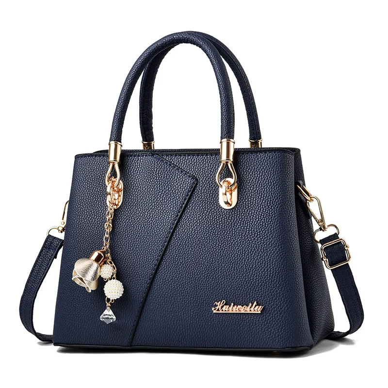 2023 Autumn/Winter New Fashion Middle aged Handbag Large Capacity Litchi Pattern One Shoulder Crossbody Bag
