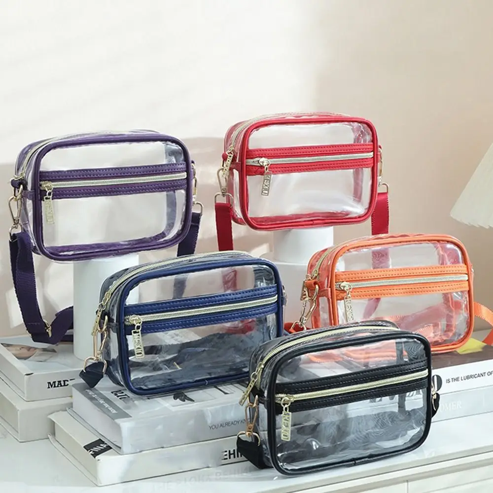 

Waterproof Transparent Shoulder Bag Adjustable Shoulder Strap Large Capacity PVC Crossbody Bag PVC Phone Pouch