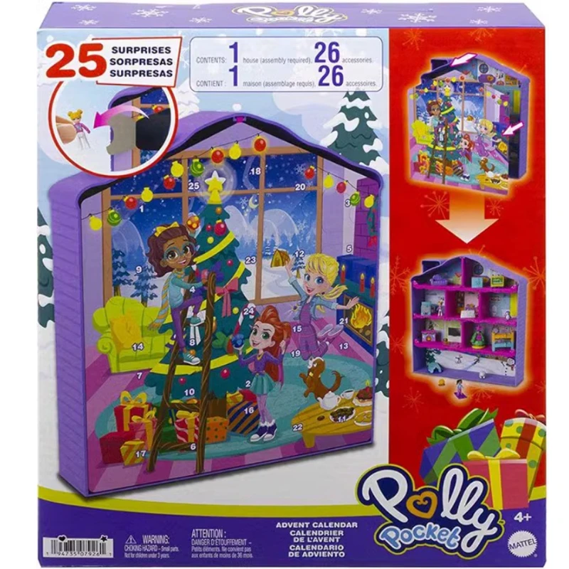 New Surprise Doll 2022 Polly Pocket Playset Pocket Compact Advent Calendar Toy Set Gifts for Girls